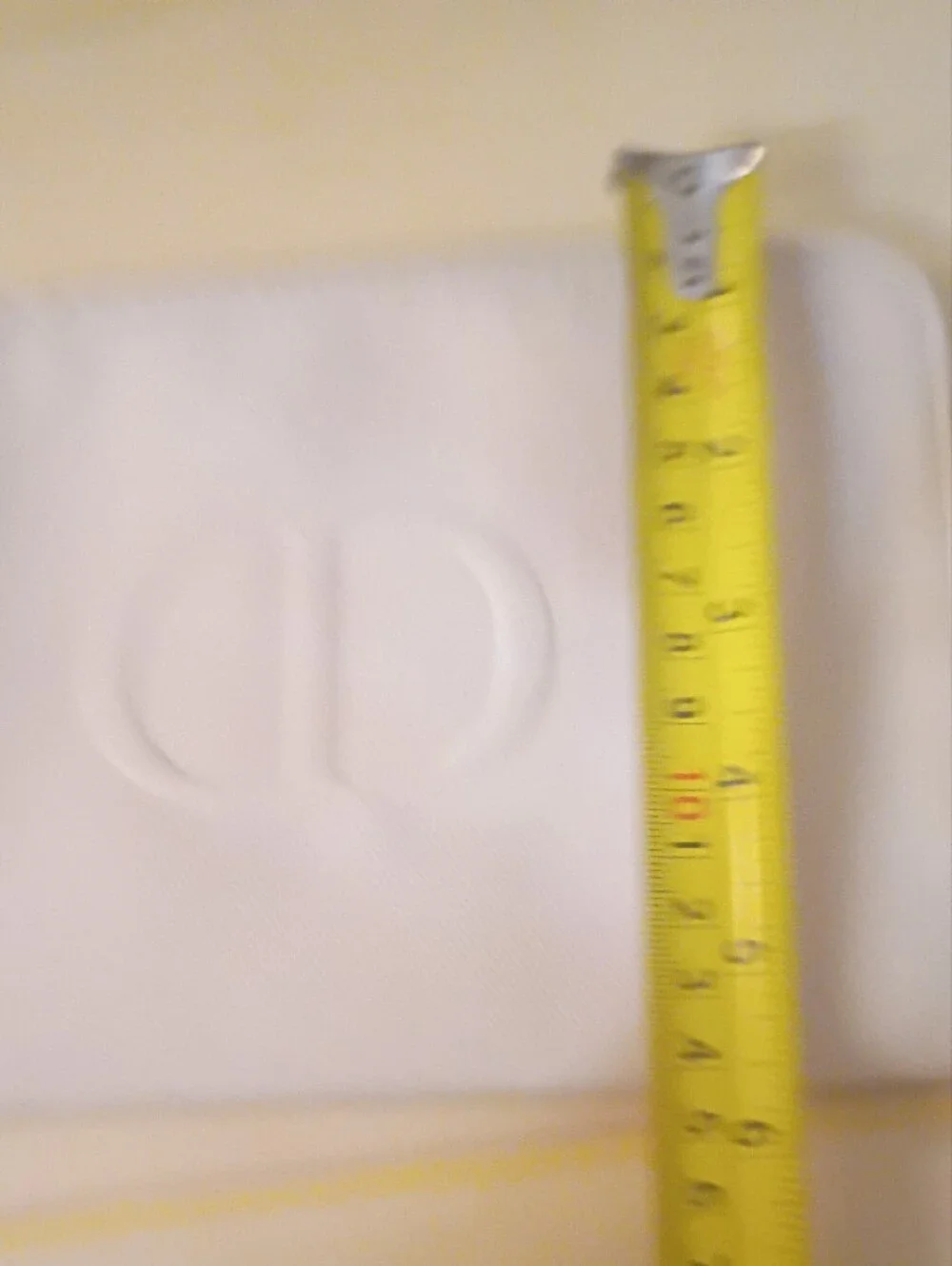 Dior Cream Embossed Logo Cosmetic Pouch